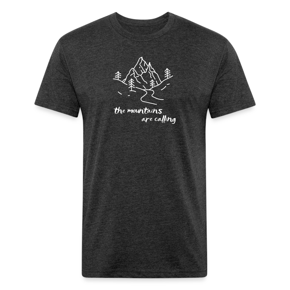 the mountains are calling - Premium Graphic Tee - heather black