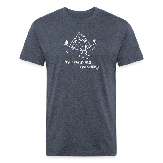 the mountains are calling - Premium Graphic Tee - heather navy