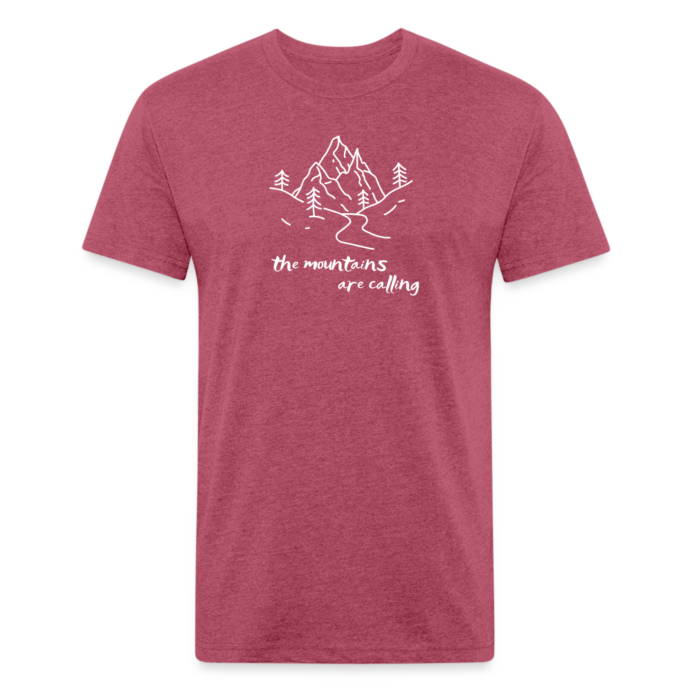 the mountains are calling - Premium Graphic Tee - heather burgundy