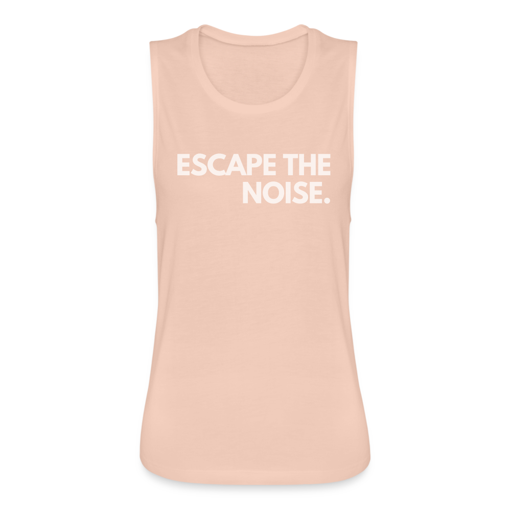 Escape the Noise - Women's Flowy Muscle Tank by Bella - peach