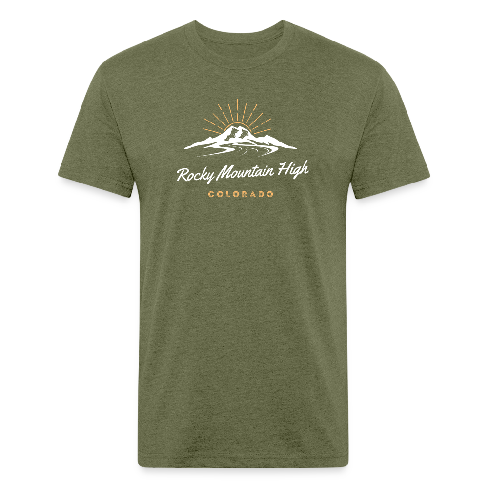 Rocky Mountain High - Premium Graphic Tee - heather military green