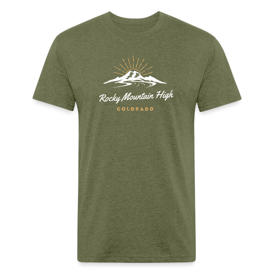 Rocky Mountain High - Premium Graphic Tee - heather military green
