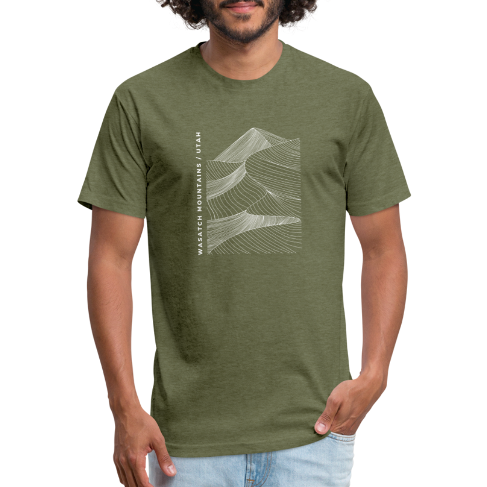 Wasatch Mountains - Premium Graphic Tee - heather military green