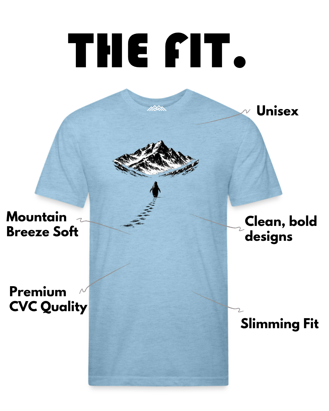 Penguin and the Mountains - Premium Graphic Tee