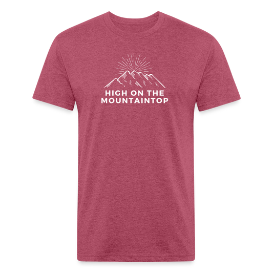 Premium Graphic Tee (High on the mountaintop) - heather burgundy