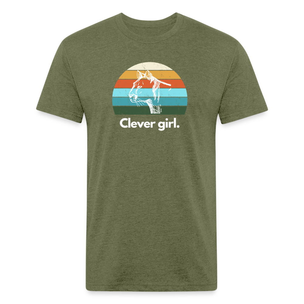 Premium Graphic Tee (Clever girl) - heather military green