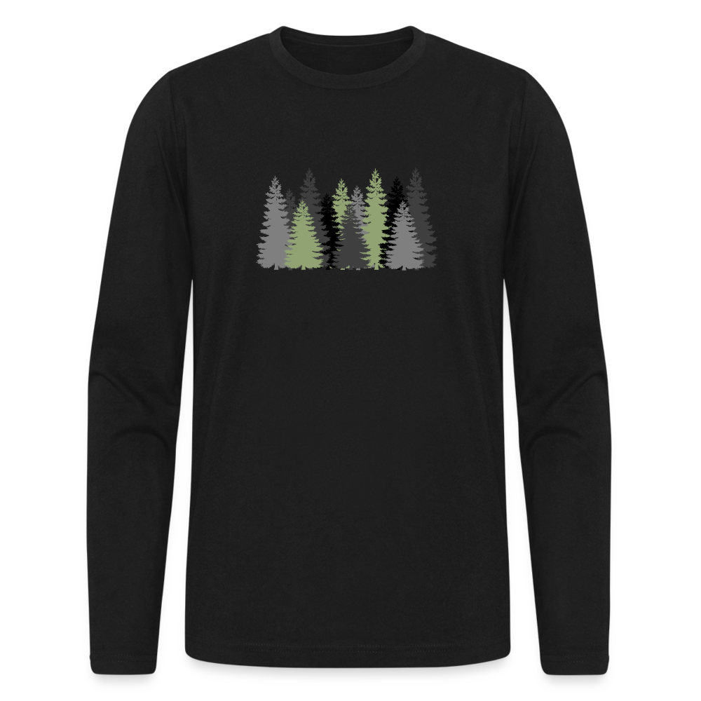 Next Level Men's Long Sleeve T-Shirt (trees) - black