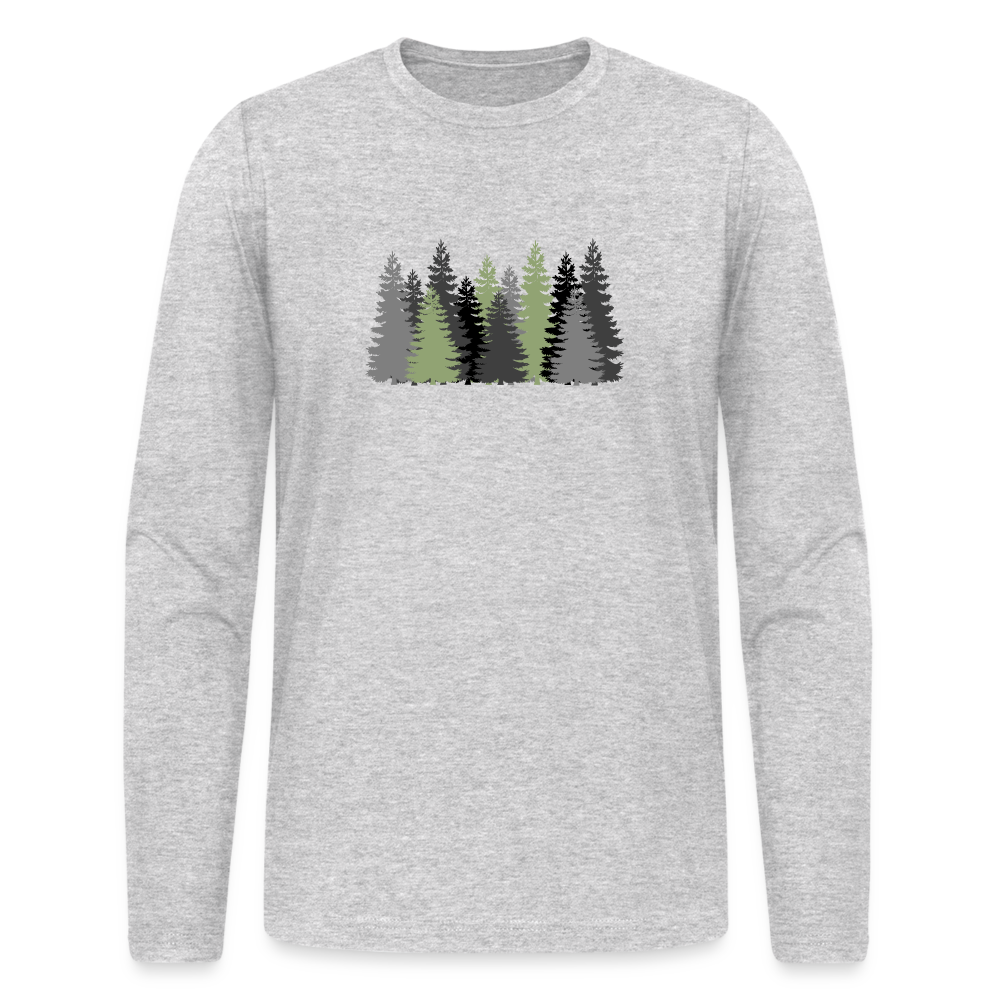 Next Level Men's Long Sleeve T-Shirt (trees) - heather gray