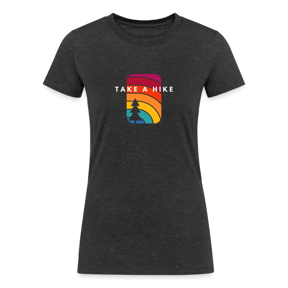 Women's Tri-Blend Organic T-Shirt (Take a hike) - heather black