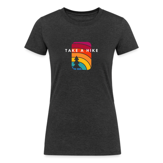 Women's Tri-Blend Organic T-Shirt (Take a hike) - heather black
