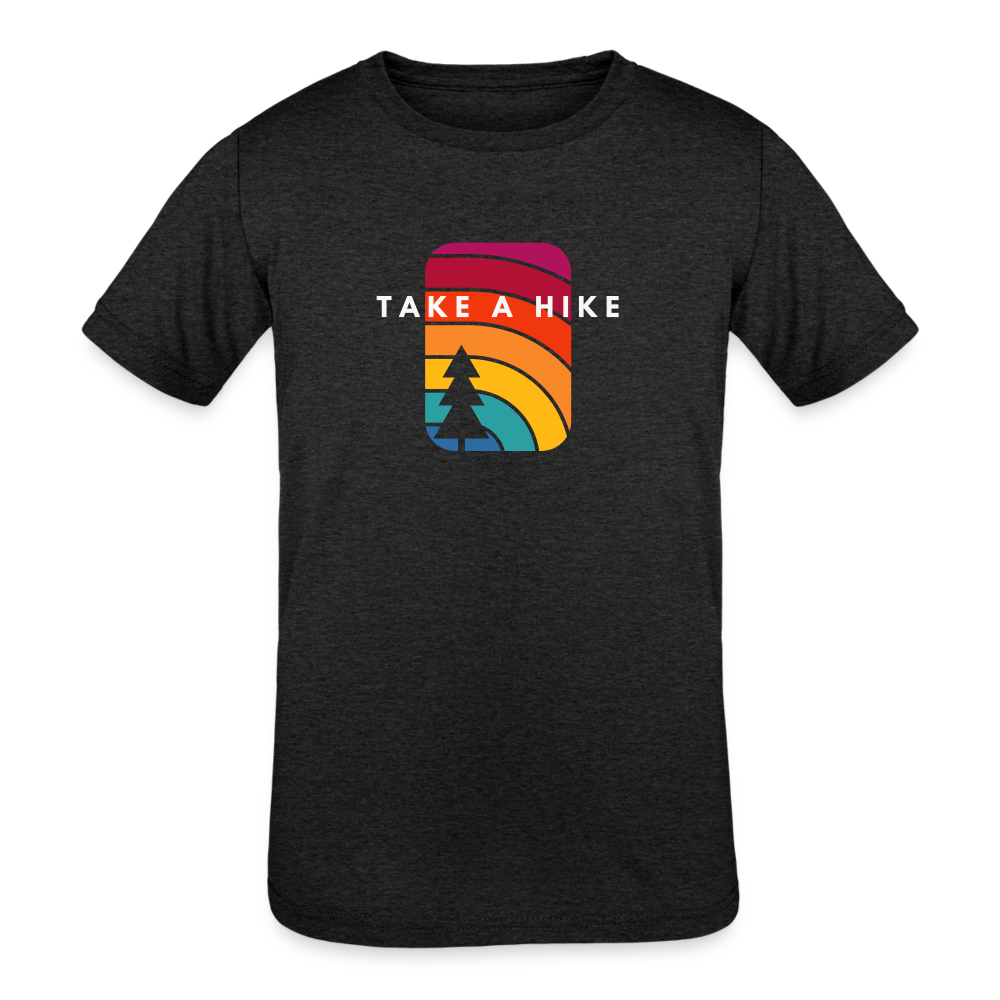 Kids' Tri-Blend T-Shirt (Take a hike) - heather black