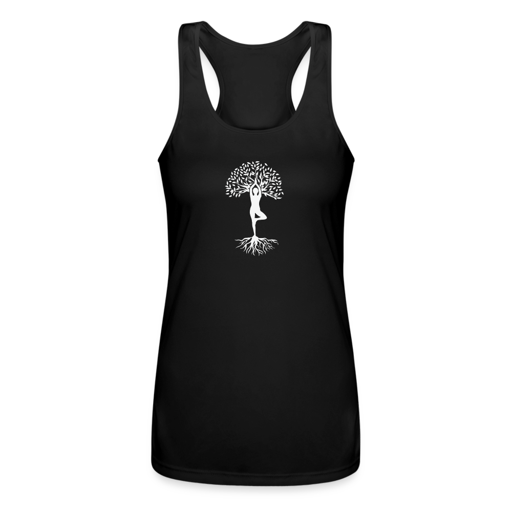 Women’s Performance Racerback Tank Top (Yoga tree) - black