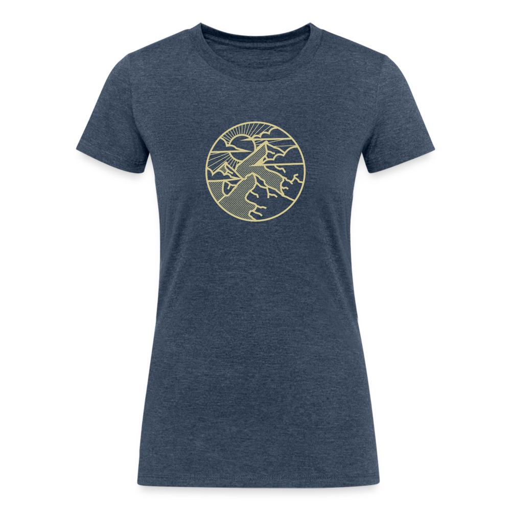 Women's Tri-Blend Organic T-Shirt (sunbreak) - heather navy