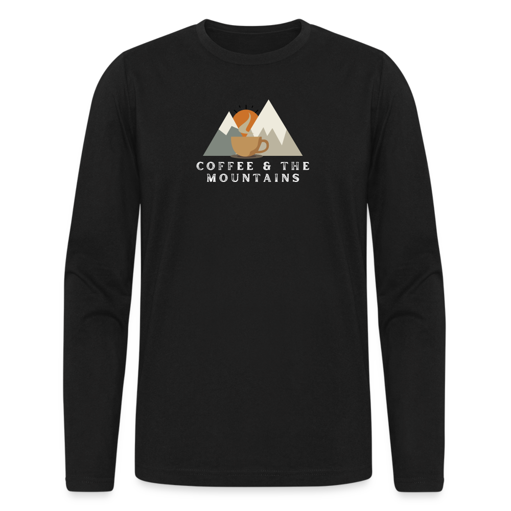 Men's Premium Long Sleeve T-Shirt (Coffee & the Mountains) - black