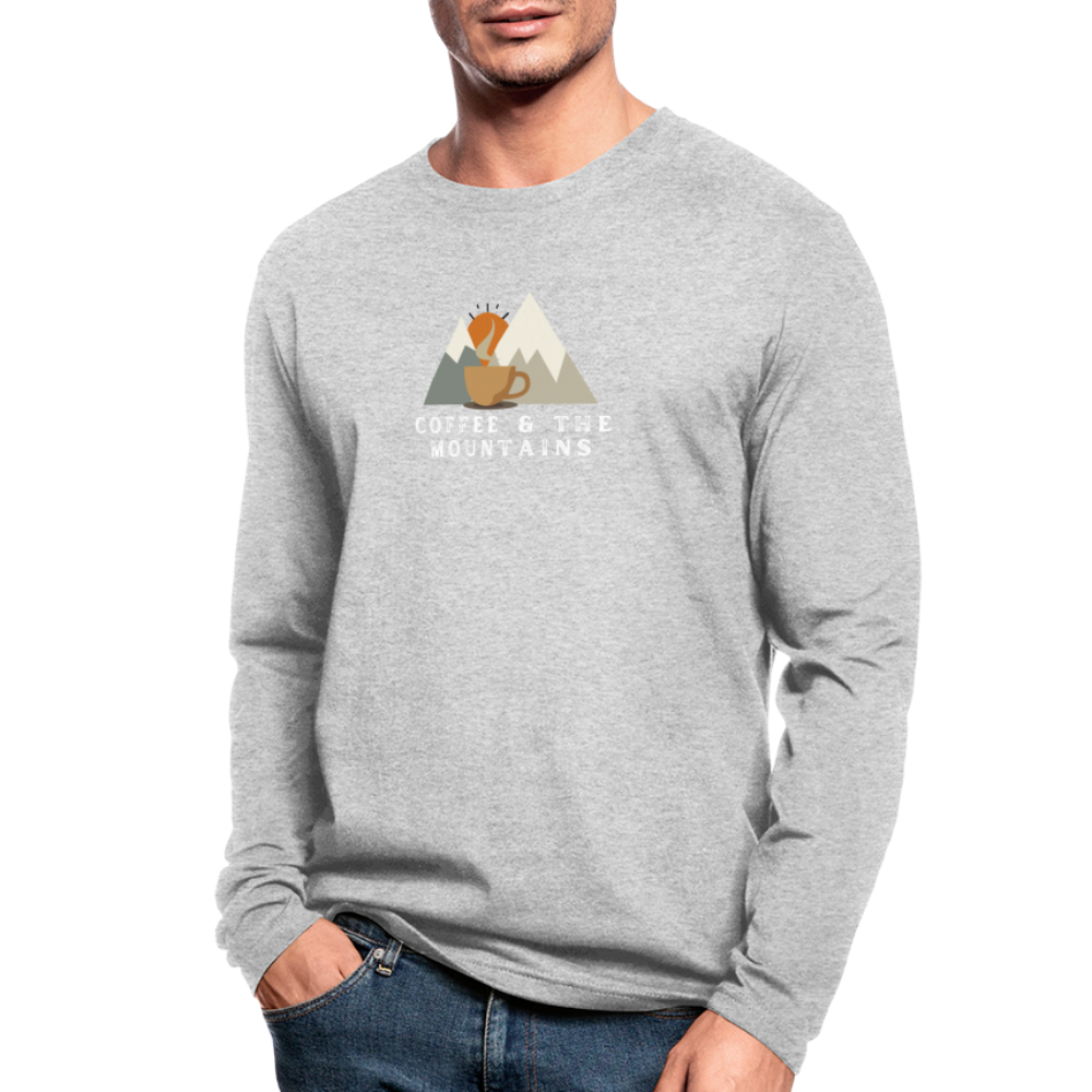 Men's Premium Long Sleeve T-Shirt (Coffee & the Mountains) - heather gray