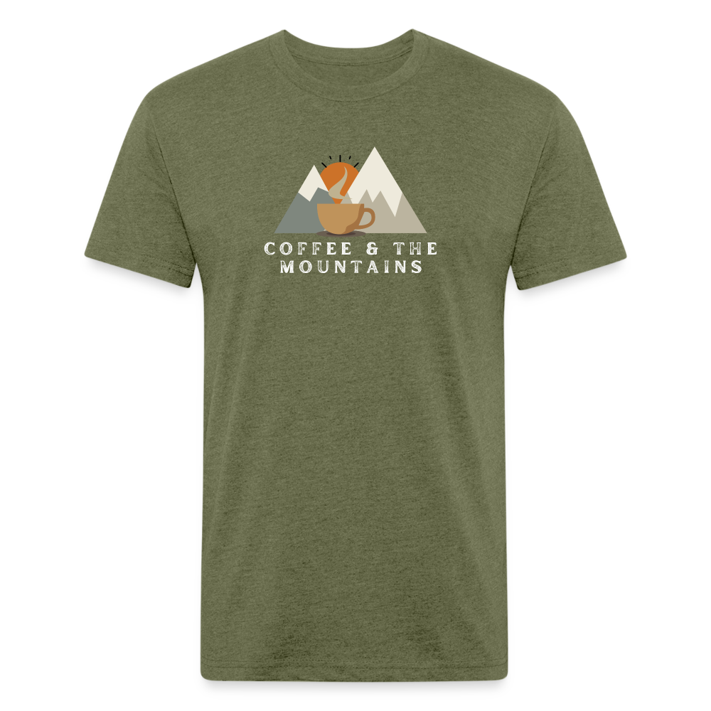 Coffee & the Mountains - Premium Graphic Tee - heather military green