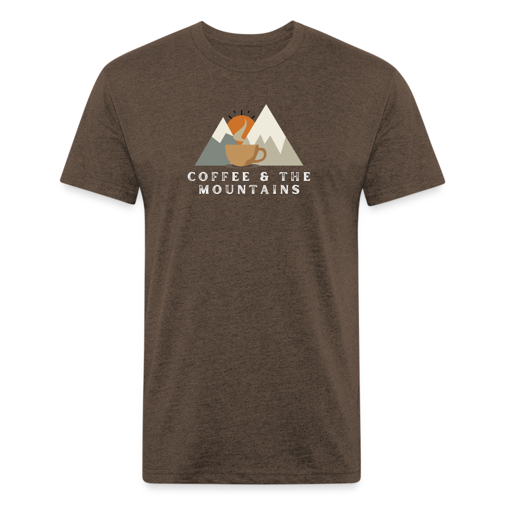 Coffee & the Mountains - Premium Graphic Tee - heather espresso