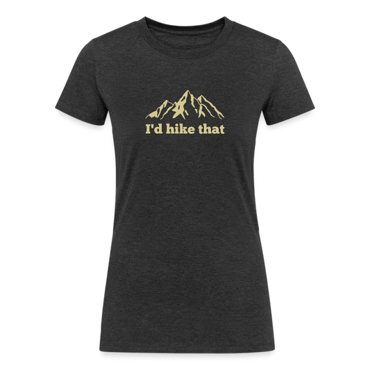 Women's Tri-Blend Organic T-Shirt (I'd hike that) - heather black