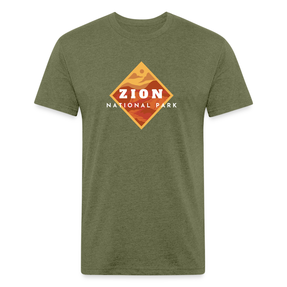 Zion National Park - Premium Graphic Tee - heather military green