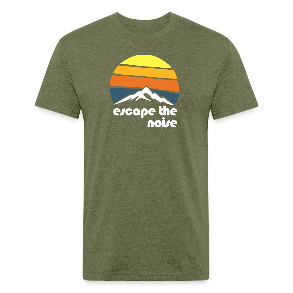 Escape the Noise - Premium Graphic Tee - heather military green