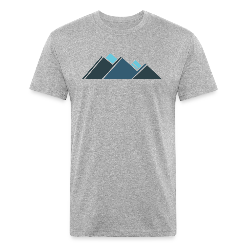Retro Blue Mountains - Premium Graphic Tee - heather gray